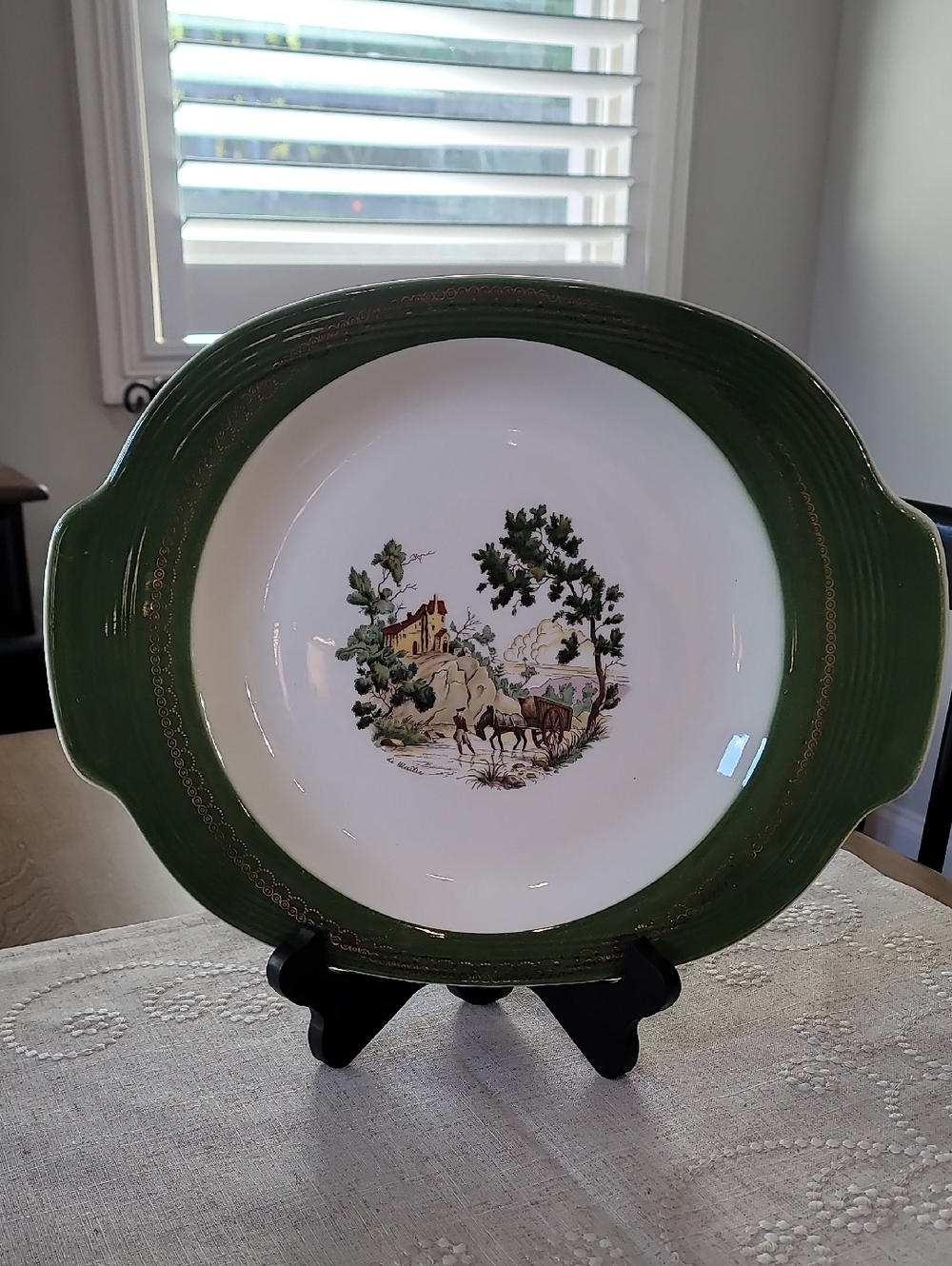 Vintage American Limoge Triumph "Chateau France" Serving Platter 22k Gold Trim